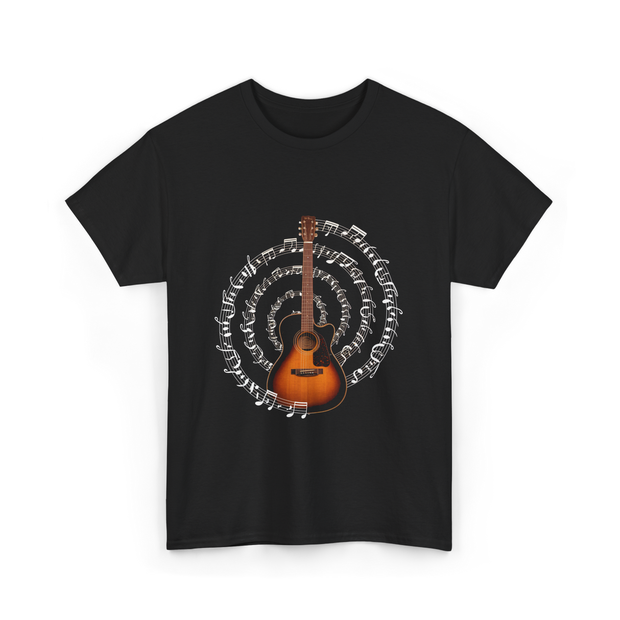 Acoustic Guitar Music T-Shirt - Black