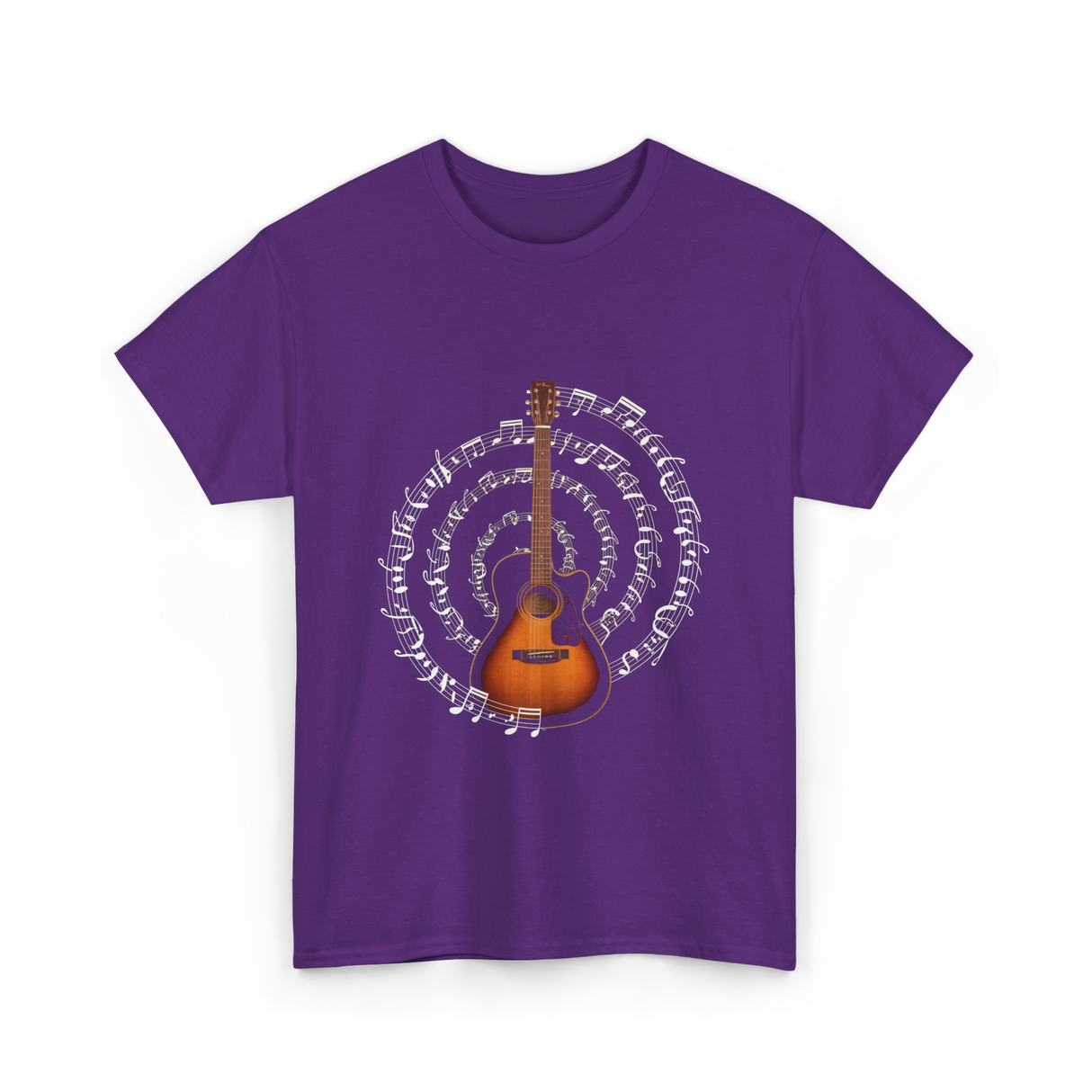 Acoustic Guitar Music T-Shirt - Purple