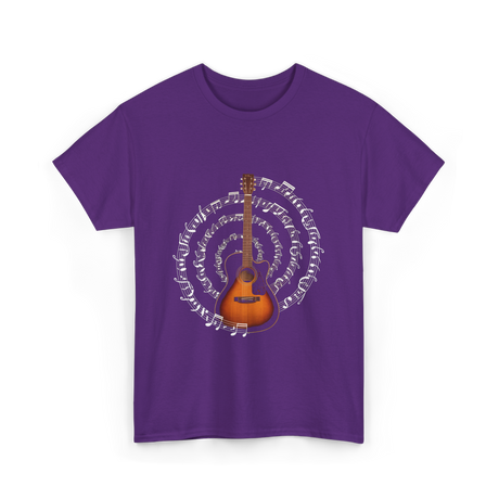 Acoustic Guitar Music T-Shirt - Purple