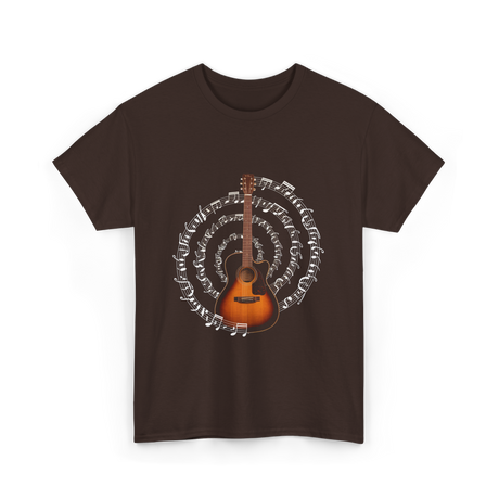 Acoustic Guitar Music T-Shirt - Dark Chocolate