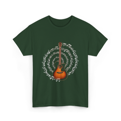 Acoustic Guitar Music T-Shirt - Forest Green