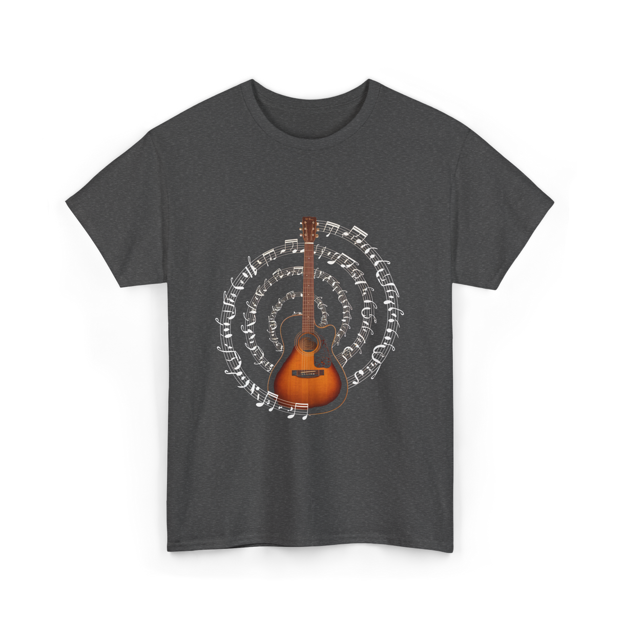 Acoustic Guitar Music T-Shirt - Dark Heather