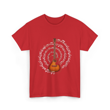 Acoustic Guitar Music T-Shirt - Red