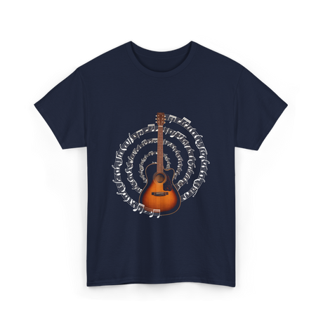 Acoustic Guitar Music T-Shirt - Navy