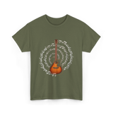 Acoustic Guitar Music T-Shirt - Military Green