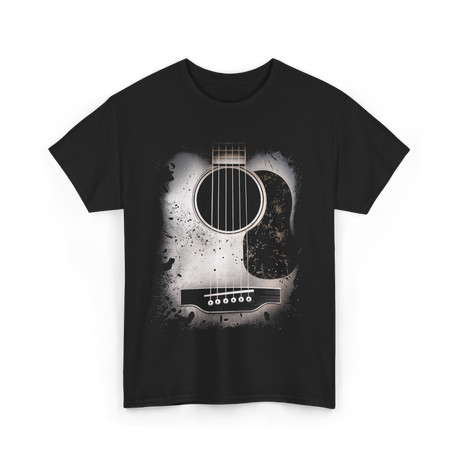 Acoustic Guitar Musician Six String T-Shirt - Black