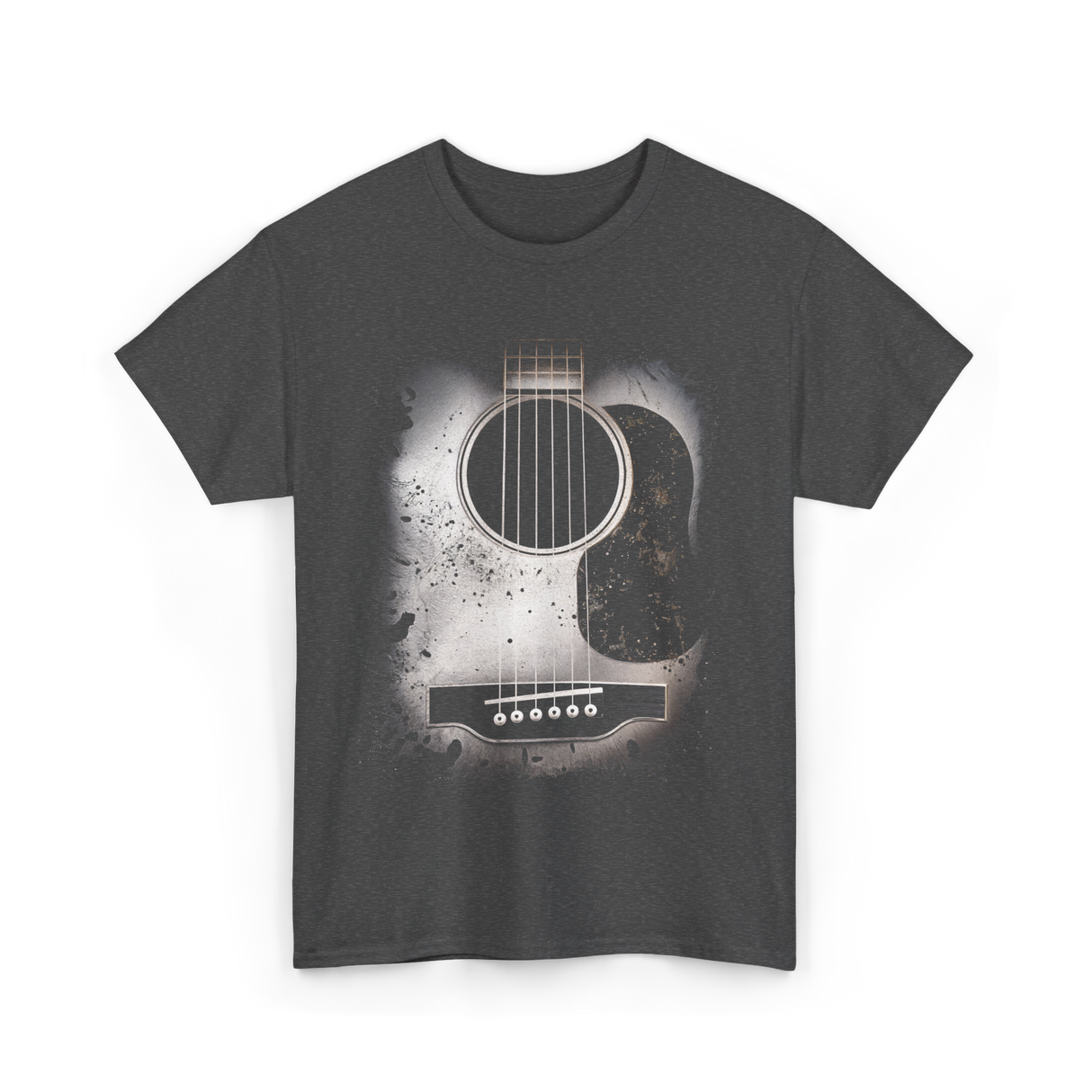 Acoustic Guitar Musician Six String T-Shirt - Dark Heather