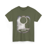 Acoustic Guitar Musician Six String T-Shirt - Military Green