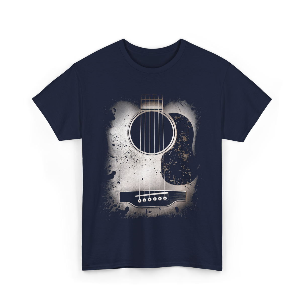 Acoustic Guitar Musician Six String T-Shirt - Navy