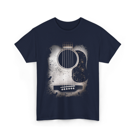 Acoustic Guitar Musician Six String T-Shirt - Navy