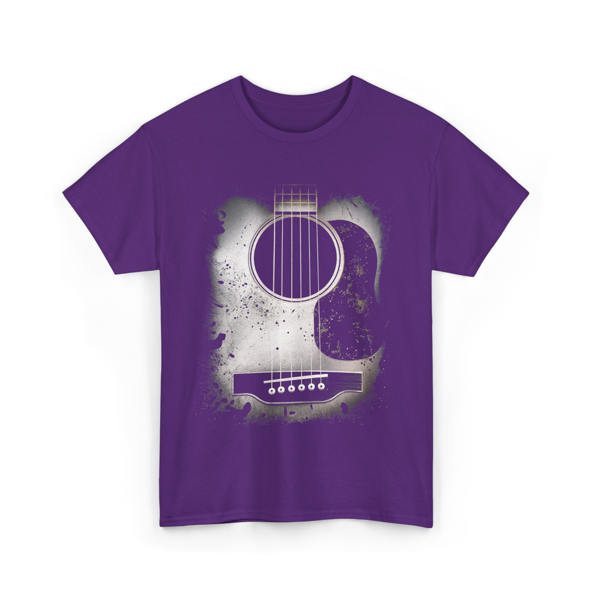 Acoustic Guitar Musician Six String T-Shirt - Purple