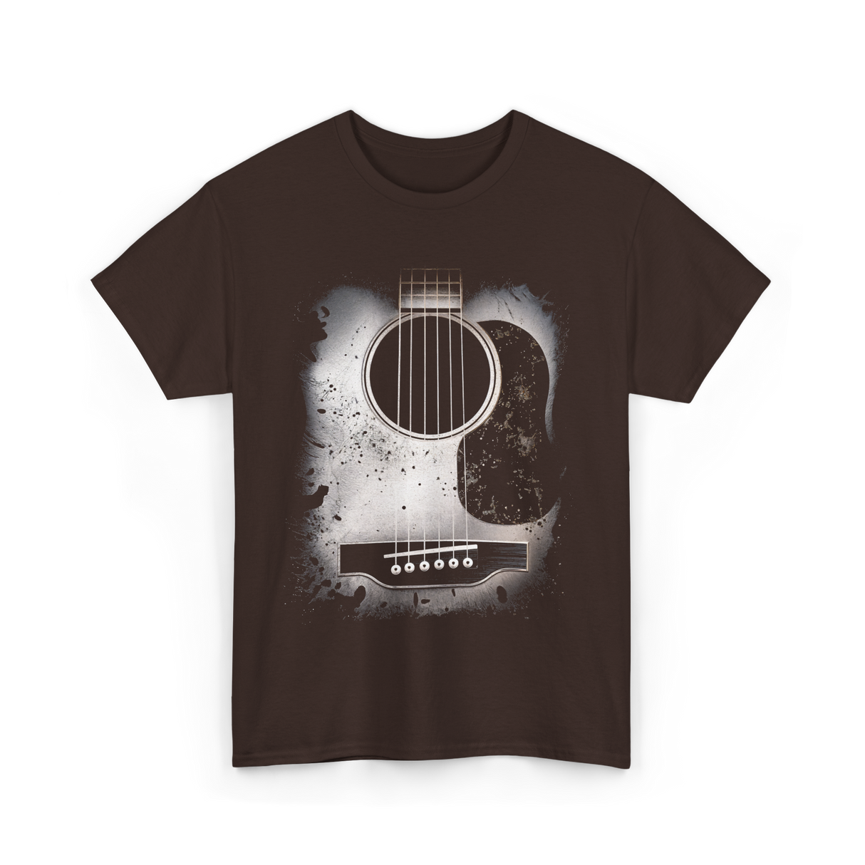 Acoustic Guitar Musician Six String T-Shirt - Dark Chocolate