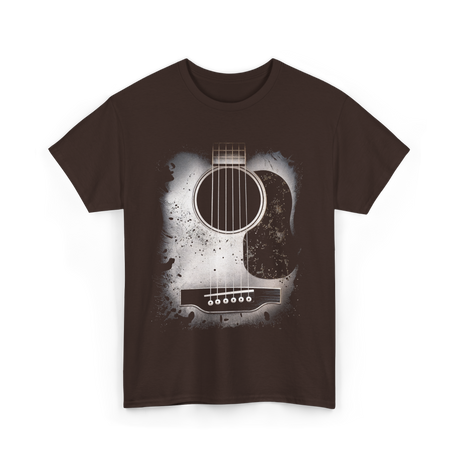 Acoustic Guitar Musician Six String T-Shirt - Dark Chocolate