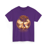 Acoustic Guitar Tree Nature Guitarist T-Shirt - Purple