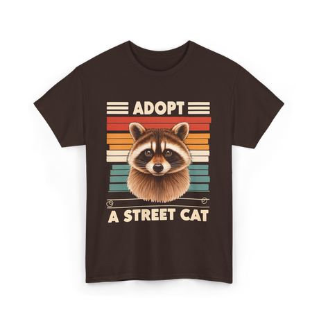 Adopt A Street Cat Raccoon T-Shirt - Dark Chocolate