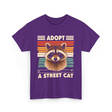 Adopt A Street Cat Raccoon T-Shirt - Purple