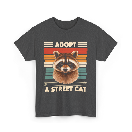 Adopt A Street Cat Raccoon T-Shirt - Dark Heather