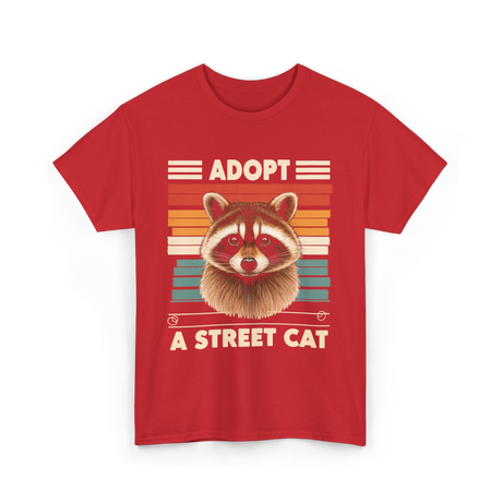 Adopt A Street Cat Raccoon T-Shirt - Red