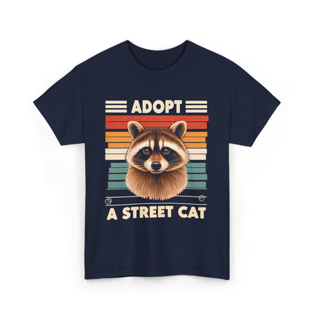 Adopt A Street Cat Raccoon T-Shirt - Navy