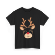 Adorable Reindeer Holiday Reindeer T-Shirt - Black