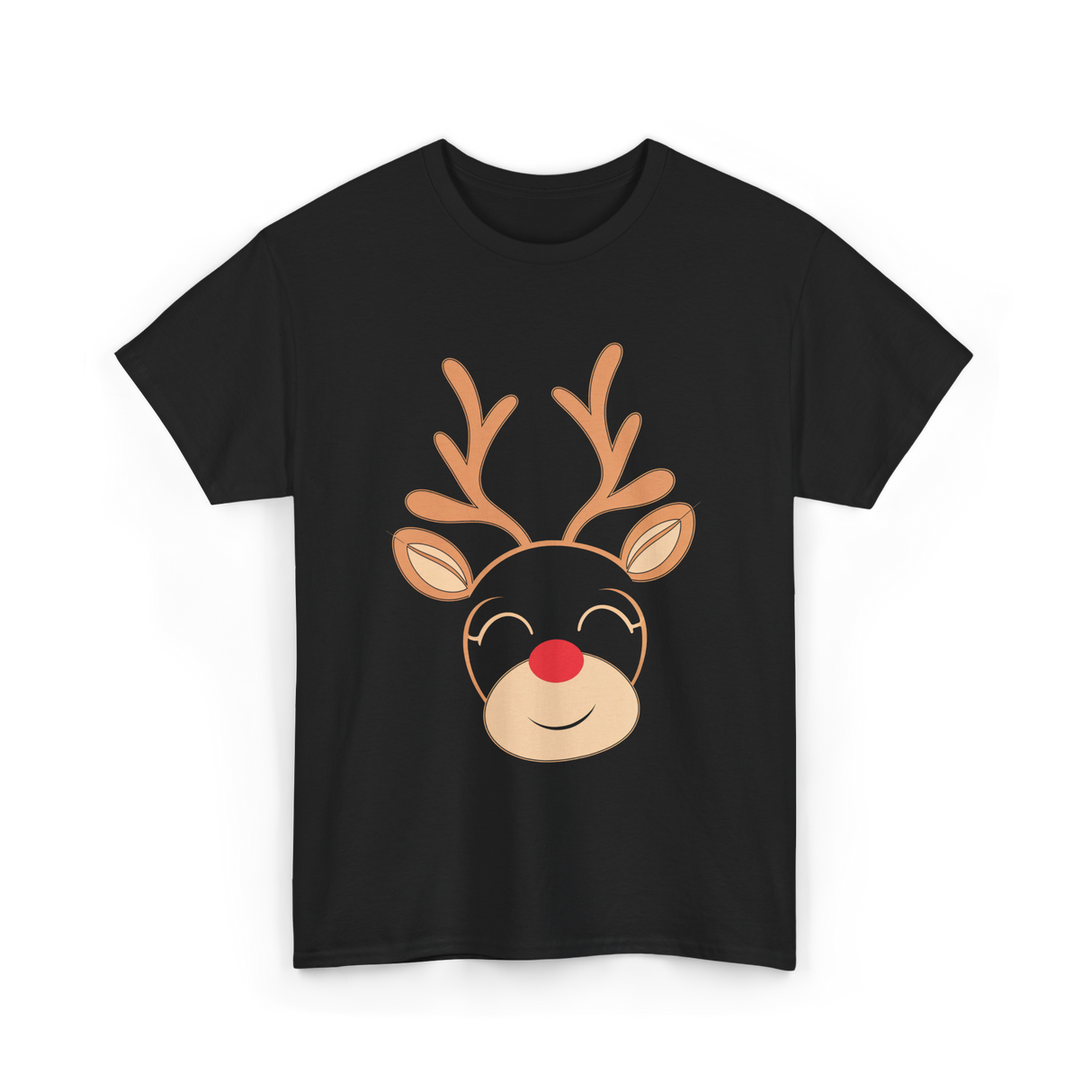 Adorable Reindeer Holiday Reindeer T-Shirt - Black