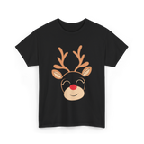 Adorable Reindeer Holiday Reindeer T-Shirt - Black