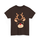 Adorable Reindeer Holiday Reindeer T-Shirt - Dark Chocolate