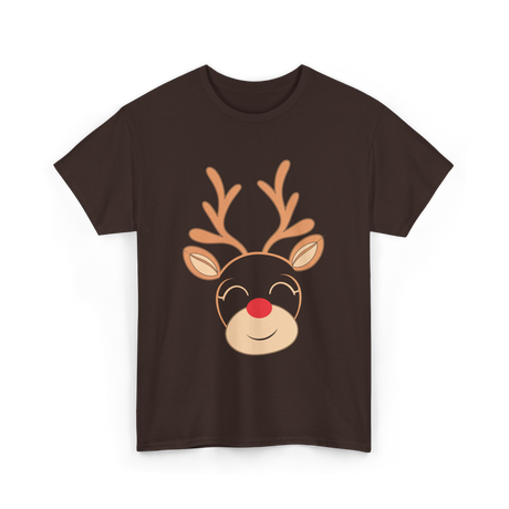 Adorable Reindeer Holiday Reindeer T-Shirt - Dark Chocolate