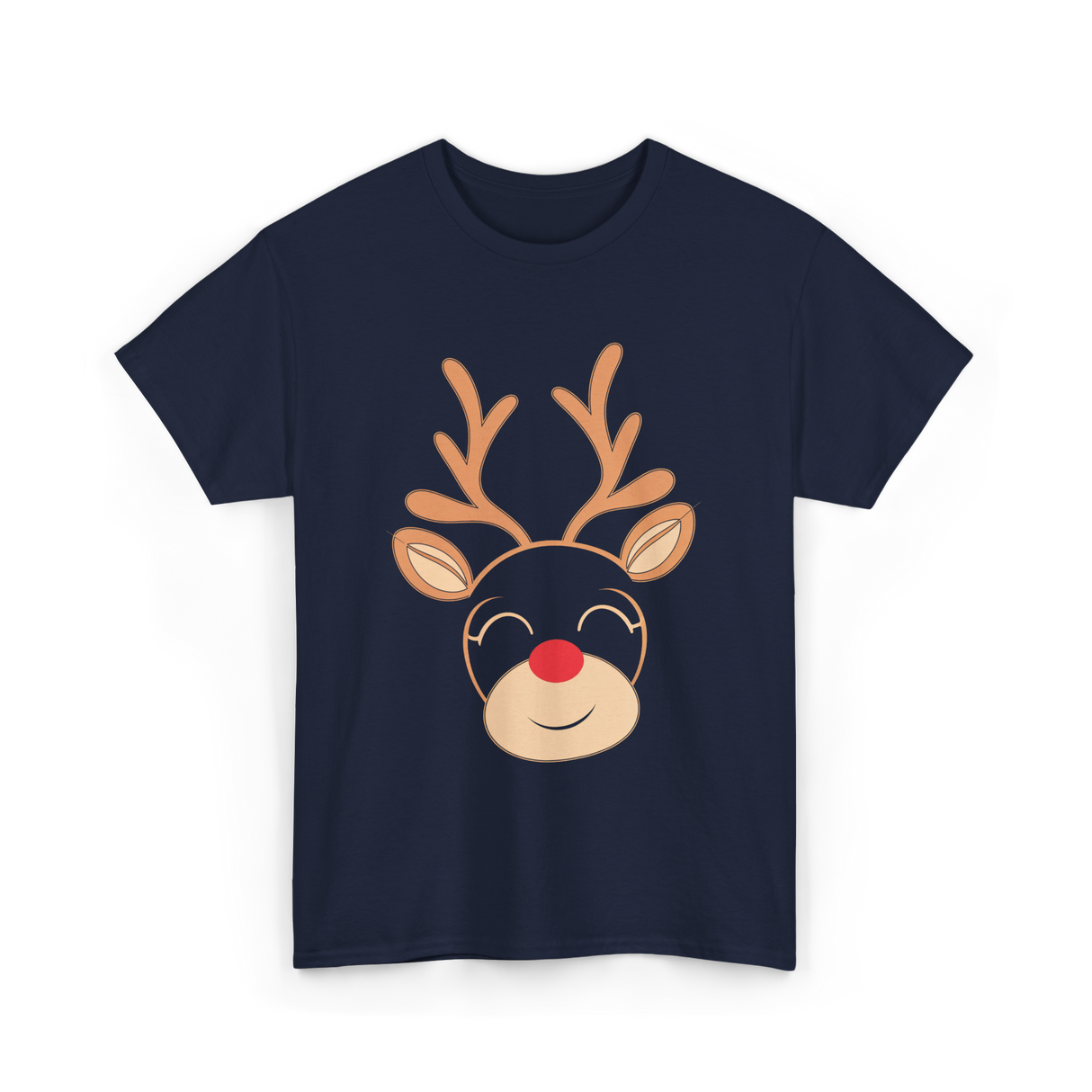 Adorable Reindeer Holiday Reindeer T-Shirt - Navy