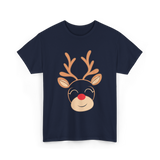 Adorable Reindeer Holiday Reindeer T-Shirt - Navy