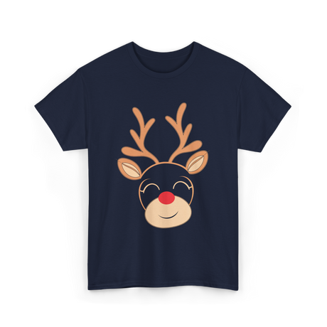 Adorable Reindeer Holiday Reindeer T-Shirt - Navy