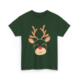 Adorable Reindeer Holiday Reindeer T-Shirt - Forest Green