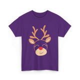 Adorable Reindeer Holiday Reindeer T-Shirt - Purple