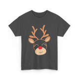 Adorable Reindeer Holiday Reindeer T-Shirt - Dark Heather