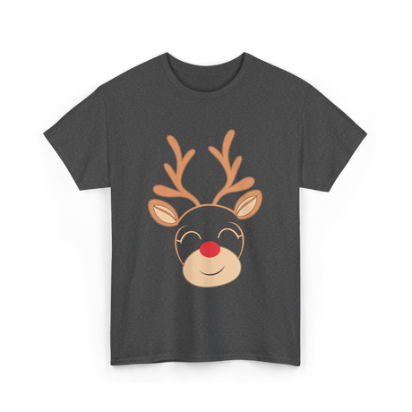 Adorable Reindeer Holiday Reindeer T-Shirt - Dark Heather