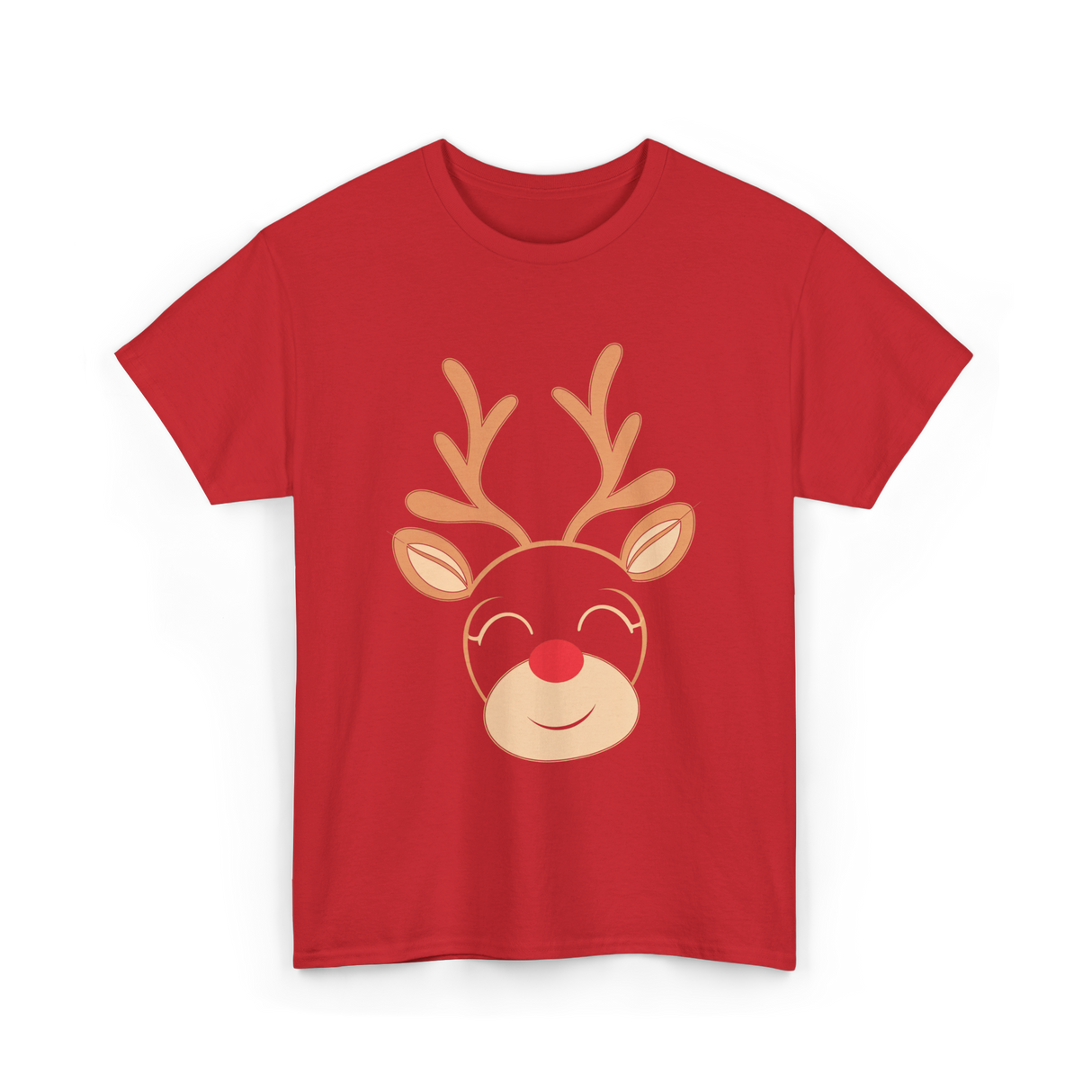 Adorable Reindeer Holiday Reindeer T-Shirt - Red