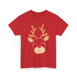 Adorable Reindeer Holiday Reindeer T-Shirt - Red