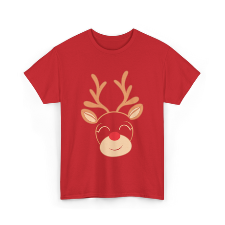 Adorable Reindeer Holiday Reindeer T-Shirt - Red