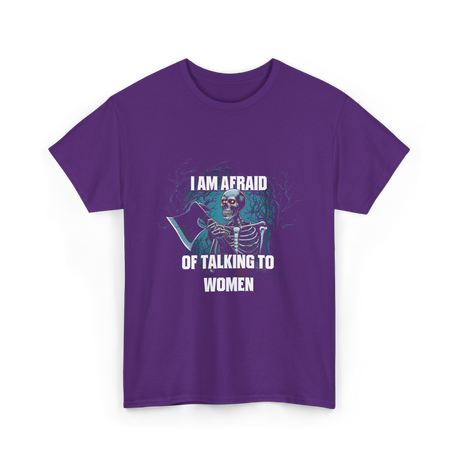 Afraid Talking Women Skeleton T-Shirt - Purple