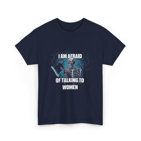 Afraid Talking Women Skeleton T-Shirt - Navy