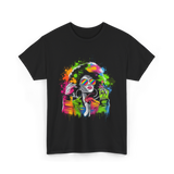 Afro Queen Colorful Art Melanin T-Shirt - Black