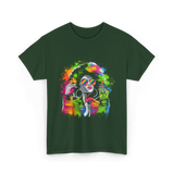 Afro Queen Colorful Art Melanin T-Shirt - Forest Green