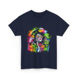 Afro Queen Colorful Art Melanin T-Shirt - Navy