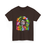 Afro Queen Colorful Art Melanin T-Shirt - Dark Chocolate