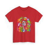 Afro Queen Colorful Art Melanin T-Shirt - Red