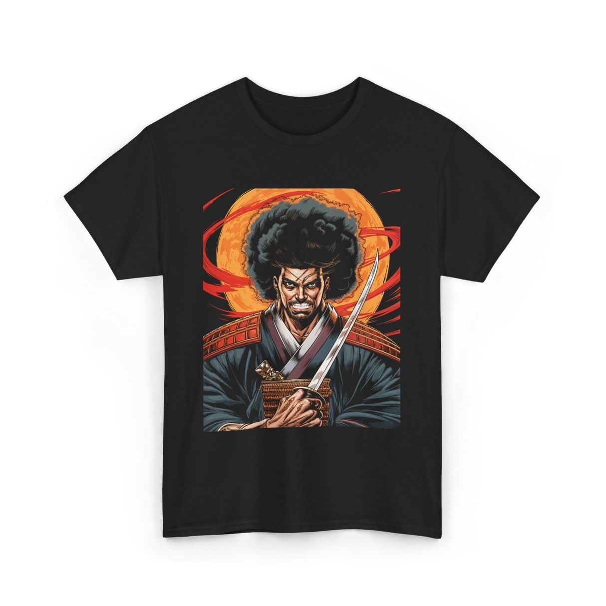 Afro Samurai Warrior Samurai T-Shirt - Black