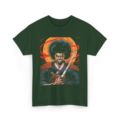 Afro Samurai Warrior Samurai T-Shirt - Forest Green