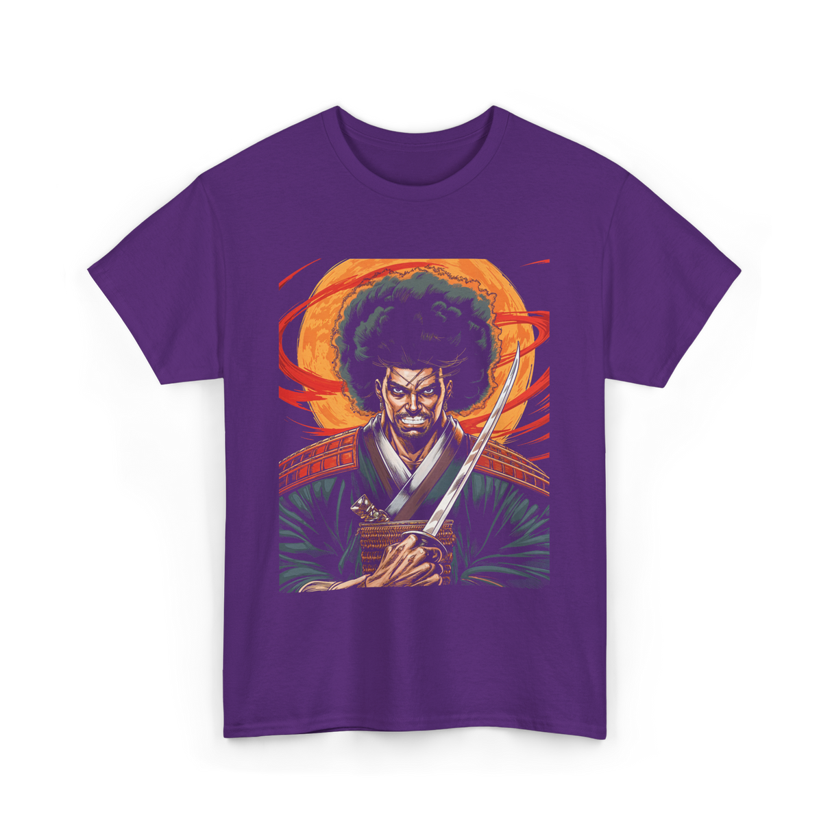 Afro Samurai Warrior Samurai T-Shirt - Purple