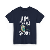 Aim Exhale Shoot Archery T-Shirt - Navy