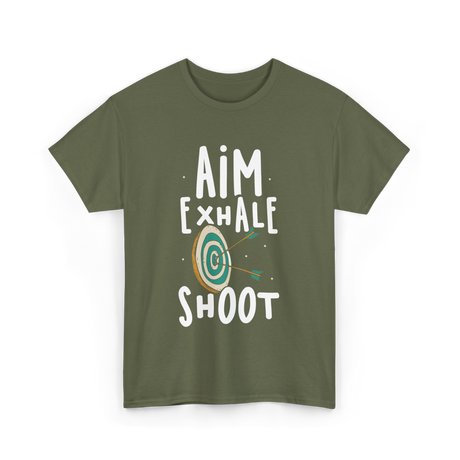 Aim Exhale Shoot Archery T-Shirt - Military Green